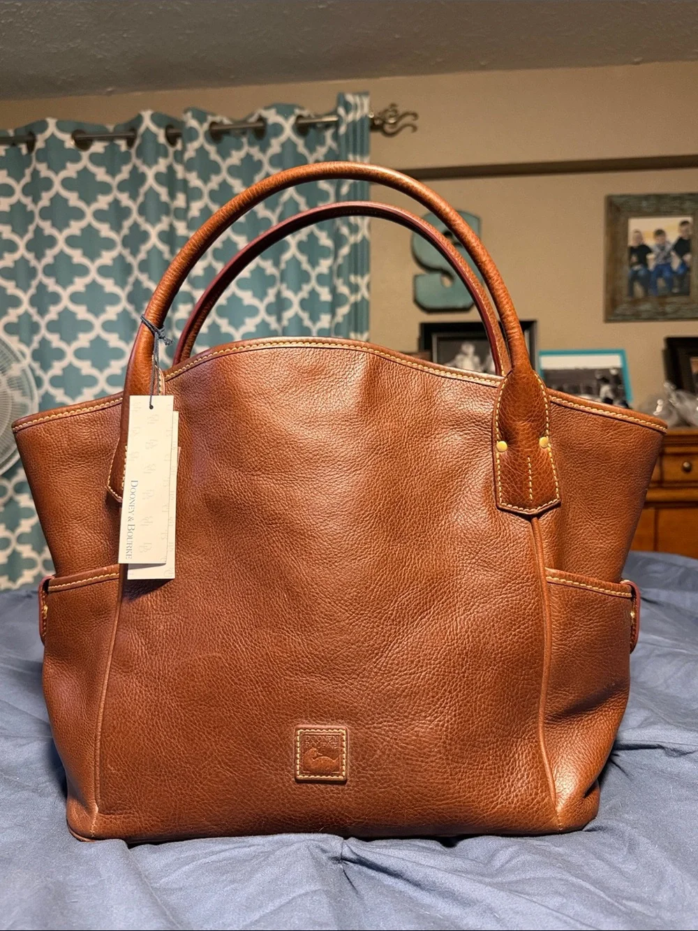 Dooney& Bourke Chestnut brown Leather Kristen Tote Shoulder Bag-